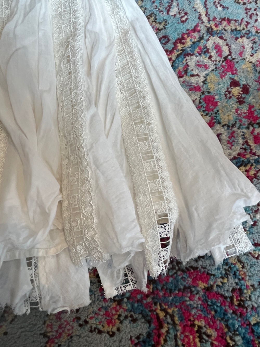 We the Free people 100% cotton White Lace-Trim Mini Dress - Picture 5 of 8